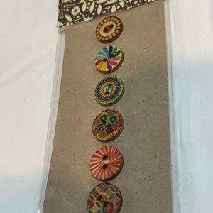 Colorful Wooden Buttons Set